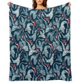 Dragon Fire Dark Blue Velvety-soft Throw Blanket
