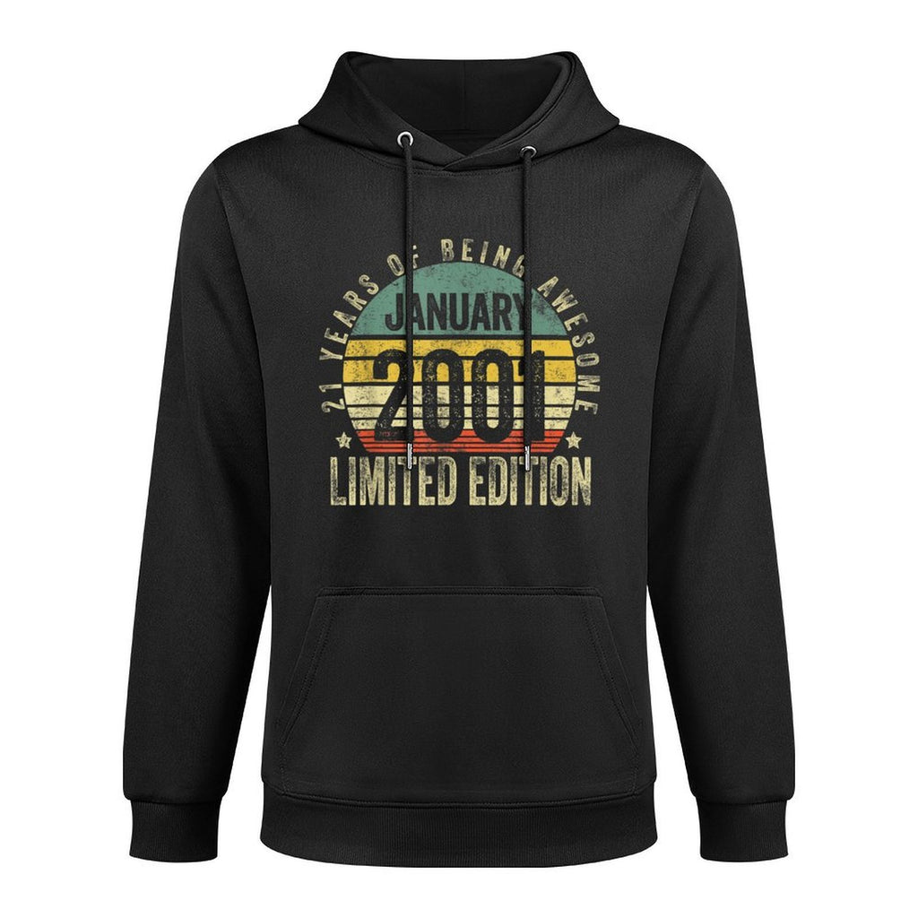21 Year Old Gift January 2001 Limited Edition 21st Birthday Versatile Streetwear Hoodie