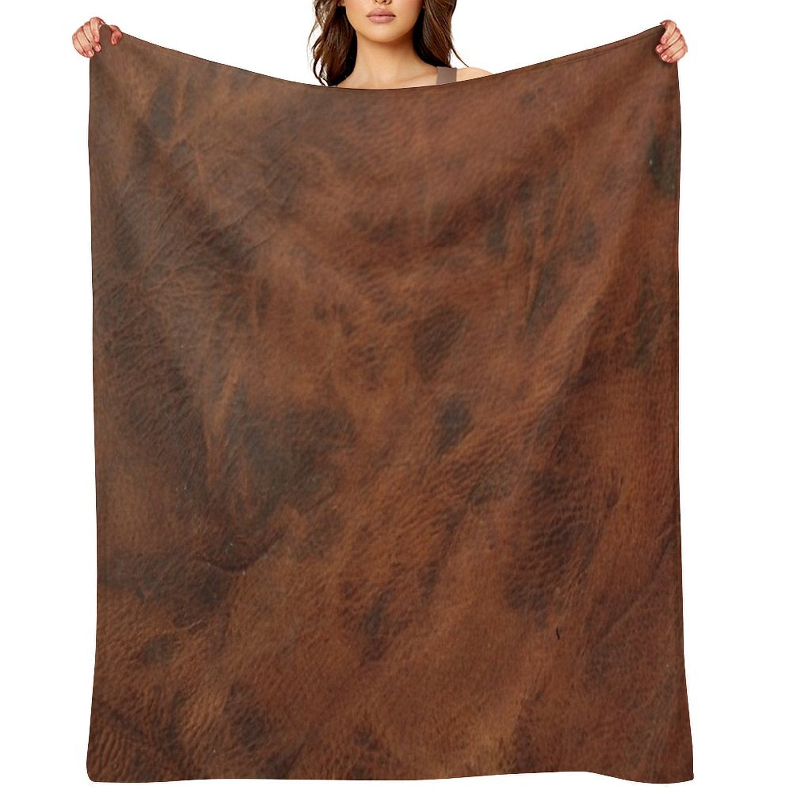 Leather Clouded Pattern Dark Lightweight Throw Blanket