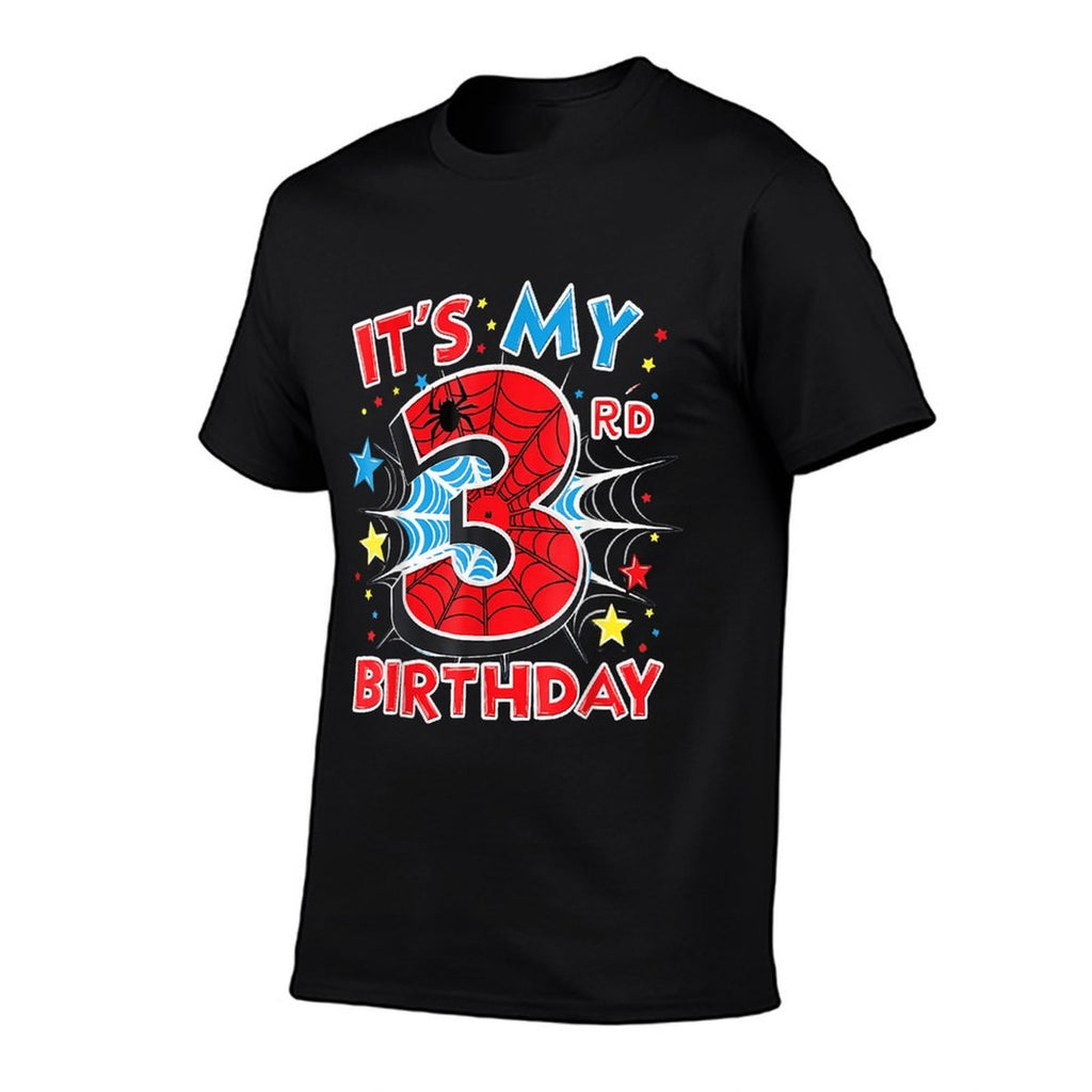 Kids It's My 3rd Birthday Spider Theme Party 3 Years Old  Relaxed-fit T-Shirt