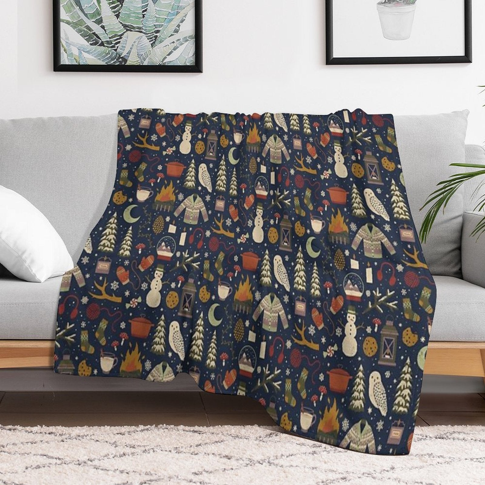 Winter Nights Plush Throw Blanket