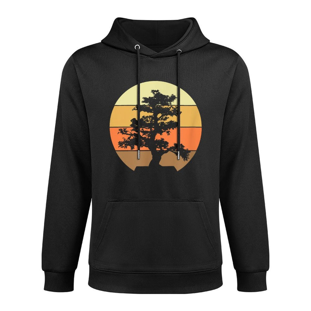 Pacific Ocean Beach Bonsai Tree Sun Retro Vintage Pilling-Resistant Hoodie