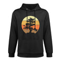 Pacific Ocean Beach Bonsai Tree Sun Retro Vintage Pilling-Resistant Hoodie