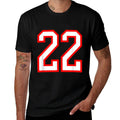 Number #22 Red Varsity Number 22  Cotton T-Shirt