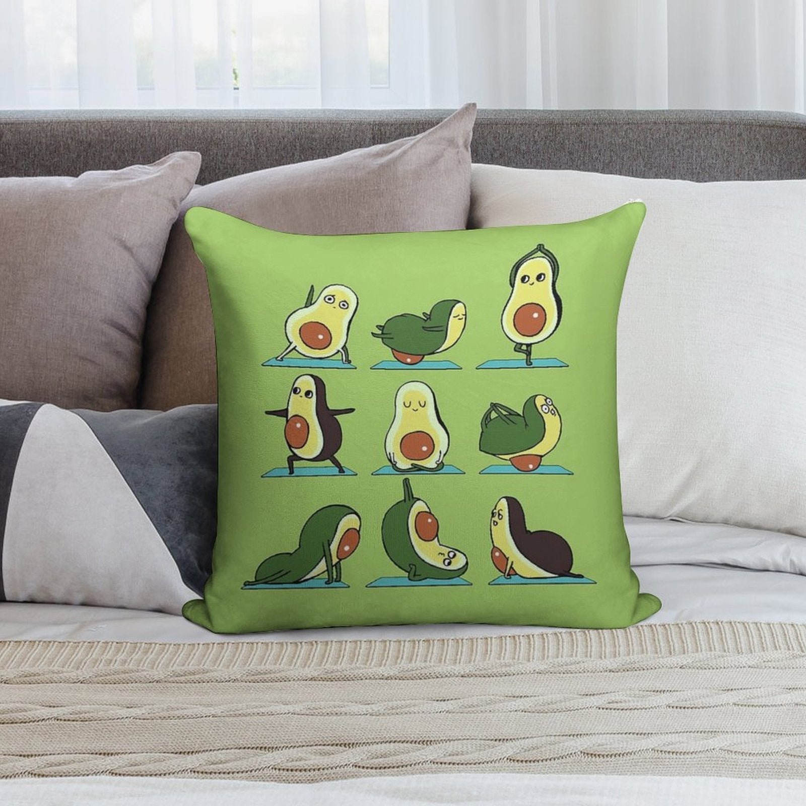 Avocado Yoga Soft Bedroom Essential Throw Pillow