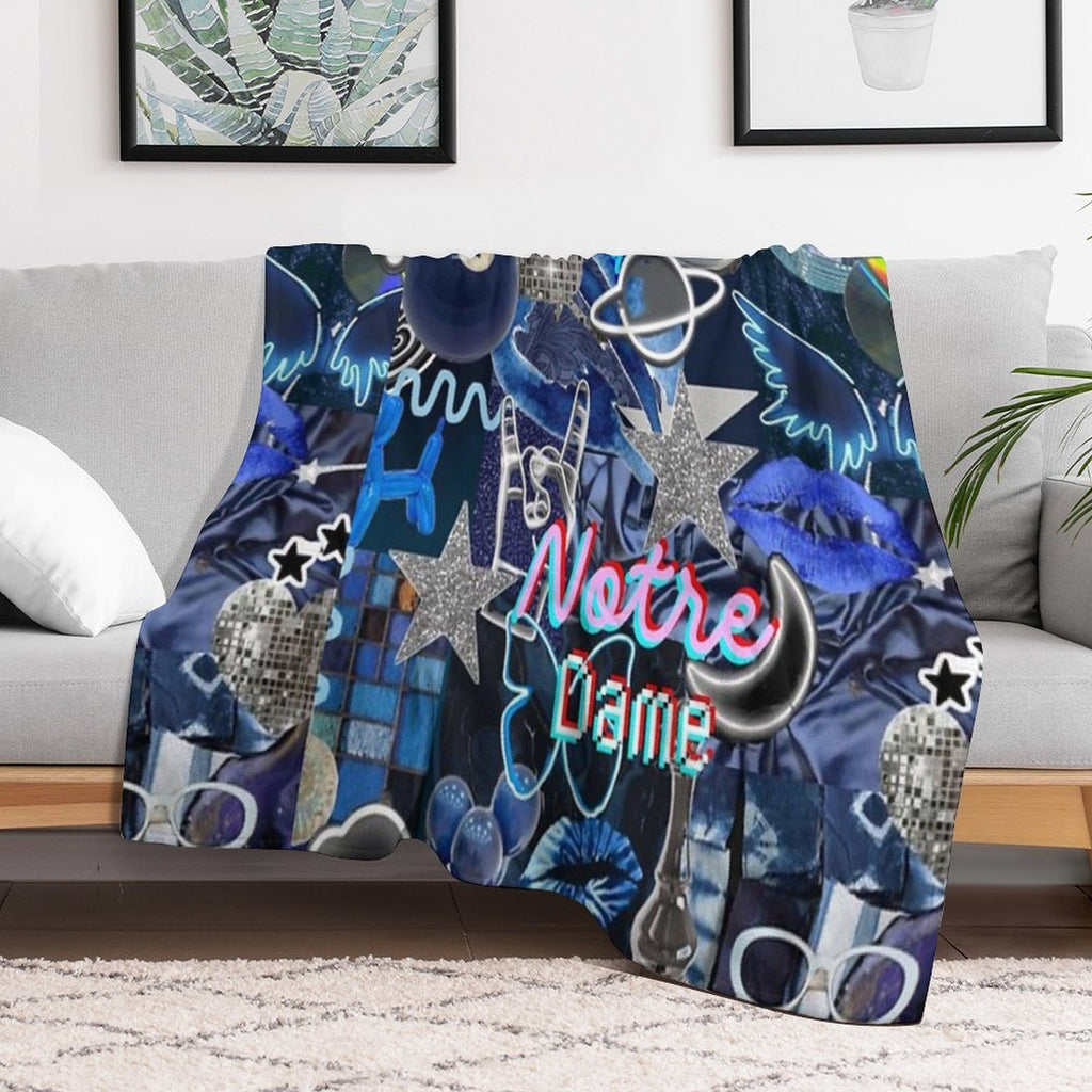 Notre Dame Indiana COLLAGE Shrink-resistant Throw Blanket