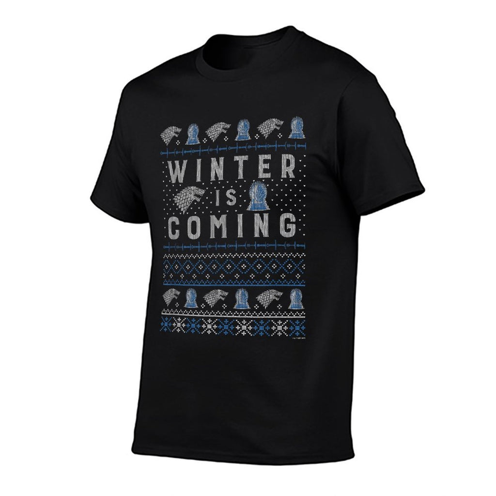 Game Of Thrones Christmas Winter Is Coming Ugly Sweater  Rolled Sleeves T-Shirt