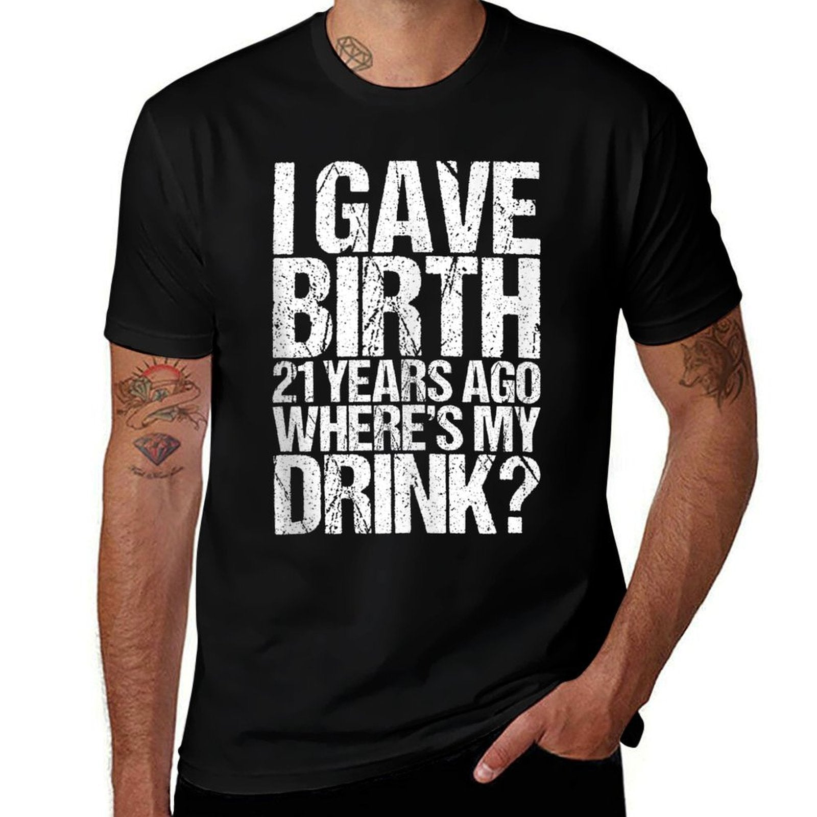 21St Birthday For Her I Gave Birth  Graphic-printed T-Shirt
