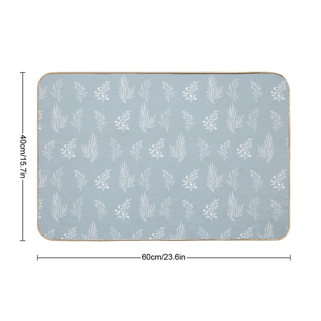 Seamless Isolated Silhouette Pattern of Tree Branches with Leaves.  High-Traffic Bath Mat