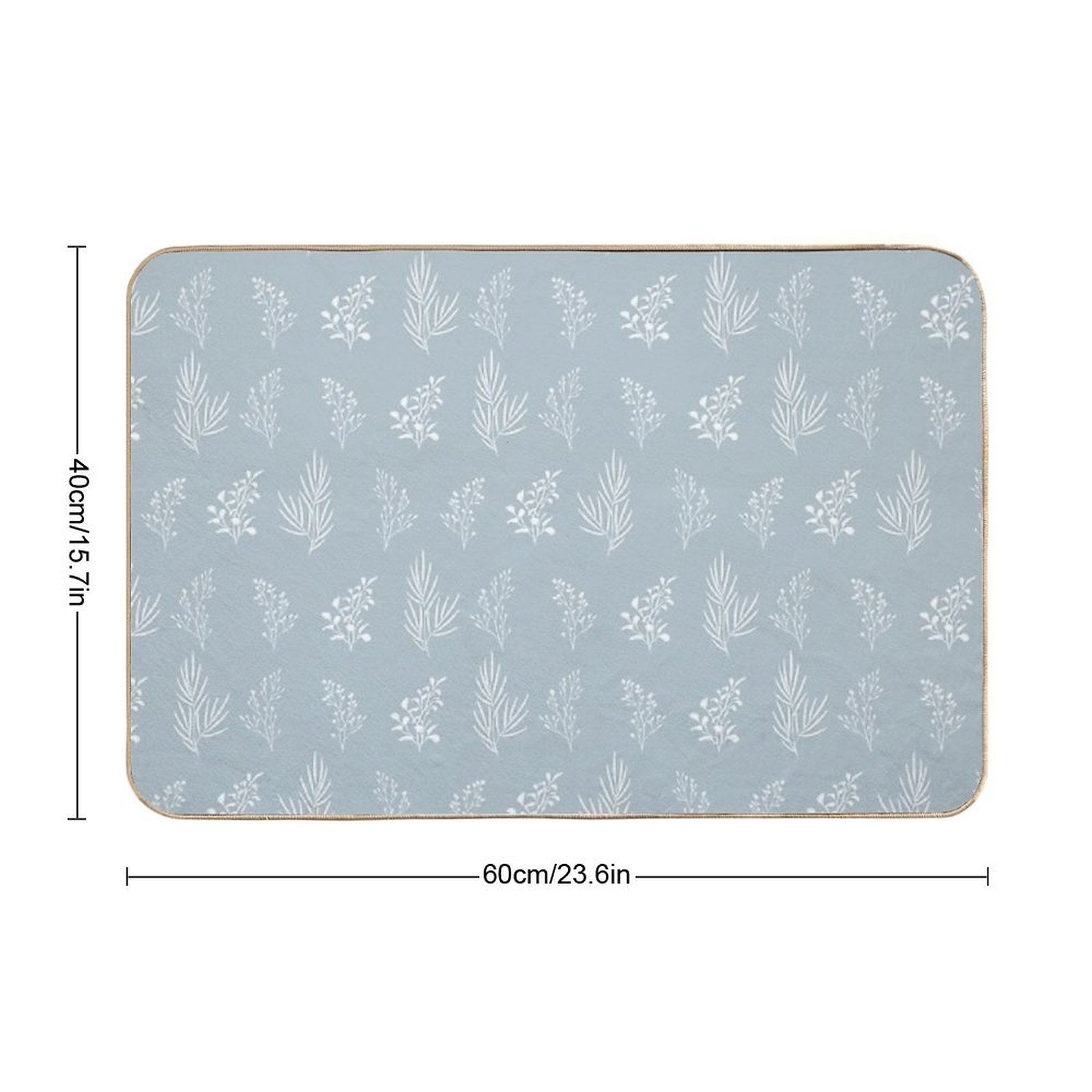 Seamless Isolated Silhouette Pattern of Tree Branches with Leaves.  High-Traffic Bath Mat