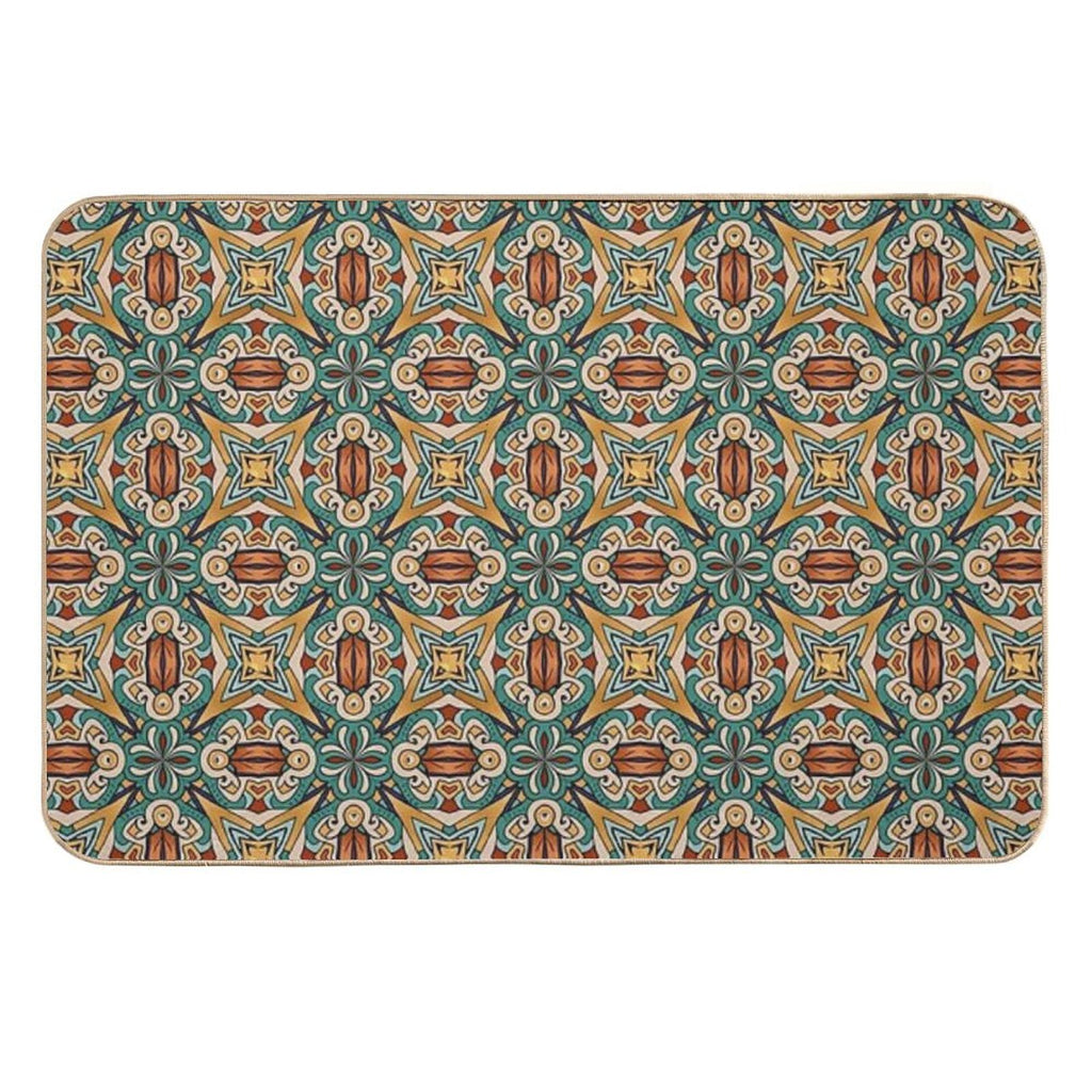 Aztec Art Tile Mexican Textiles Pattern  Stain-Proof Bath Mat