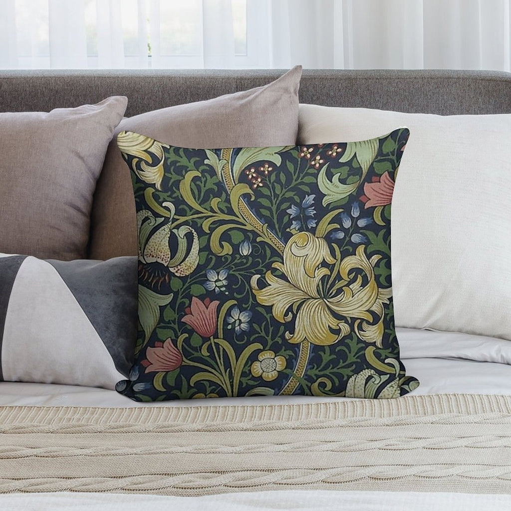 William Morris Golden Lily Pattern Soft Durable Construction Throw Pillow