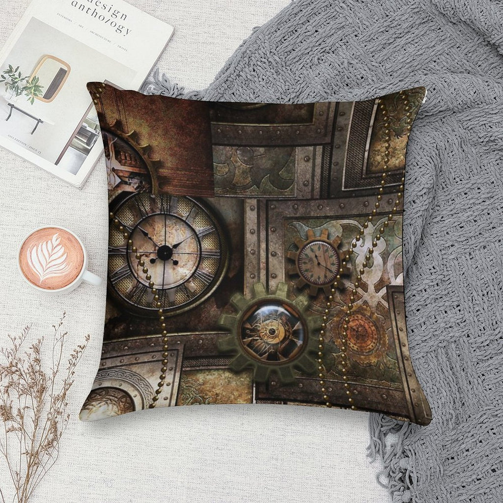 Steampunk, Wonderful Clockwork with Gears Soft Home Decor Throw Pillow