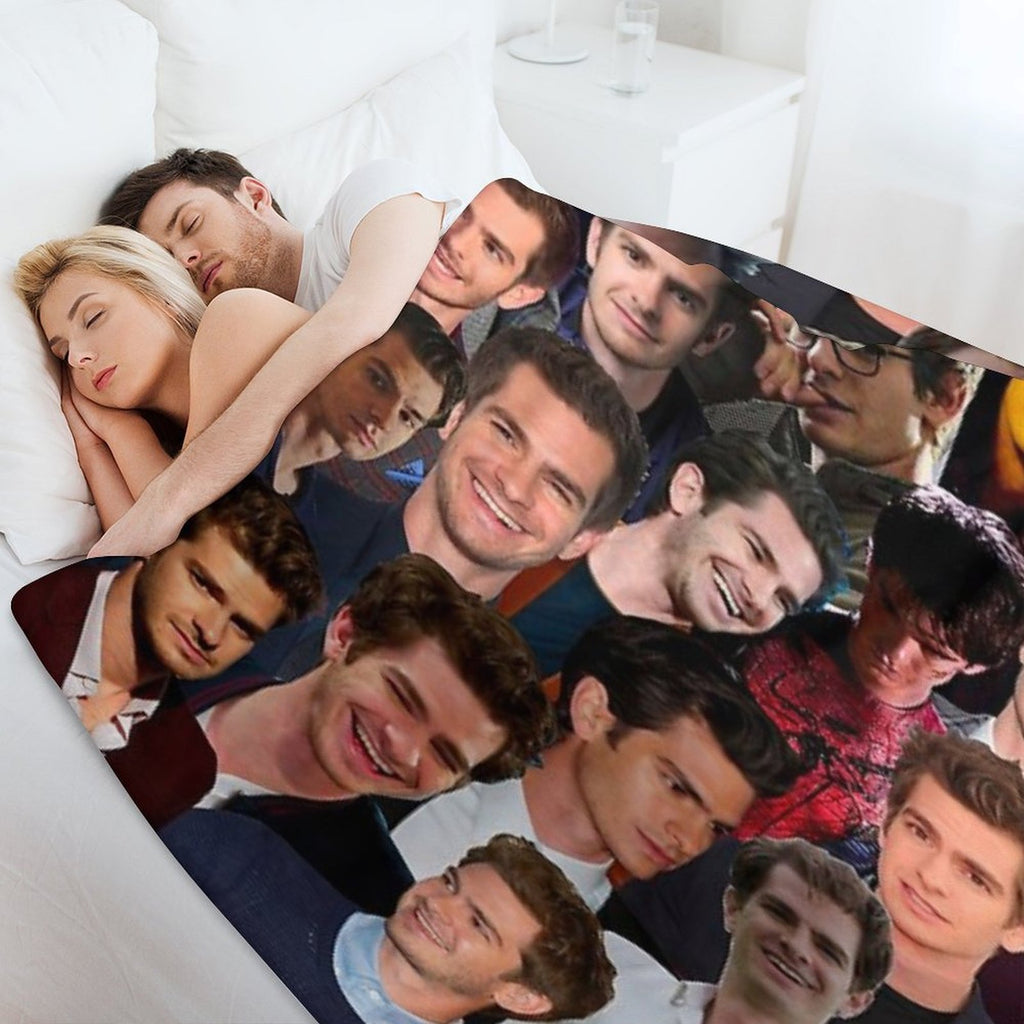 Andrew Garfield Photo Collage Eco-conscious Throw Blanket