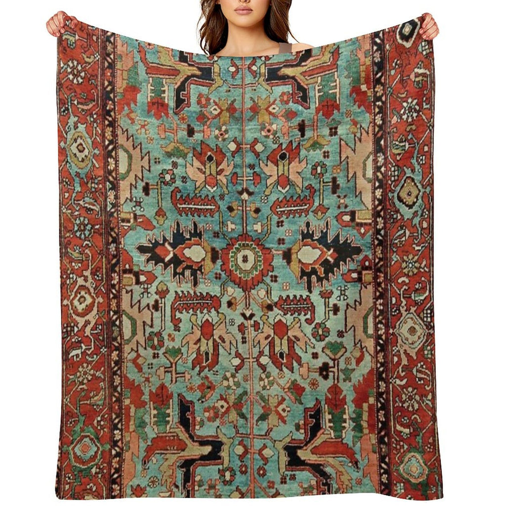 Antique Heriz Persian Carpet Print Lightweight Throw Blanket
