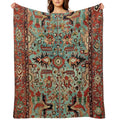 Antique Heriz Persian Carpet Print Lightweight Throw Blanket