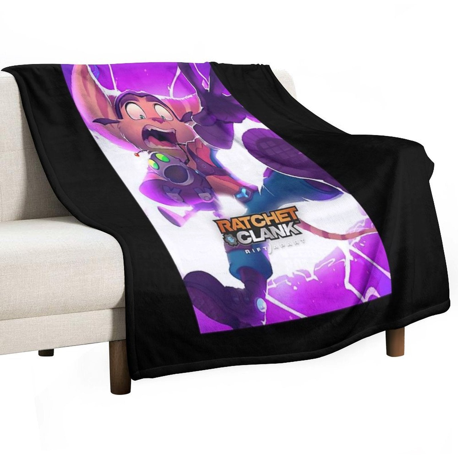 Hardship Mischievous Shooting Alluring Ratchet And Clank Rift Apart Graphic Gifts Plush Throw Blanket