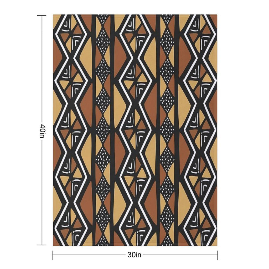 African Mud Cloth Mali Easy Care Throw Blanket