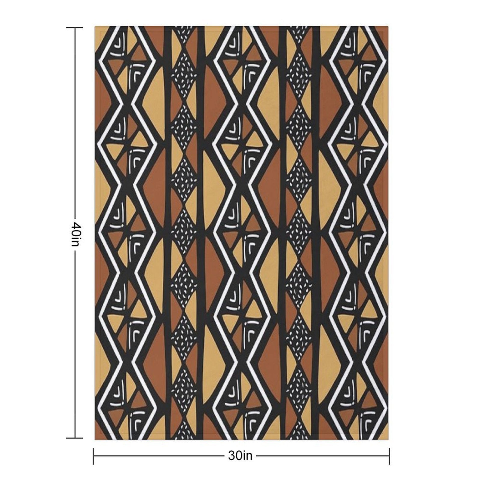 African Mud Cloth Mali Easy Care Throw Blanket