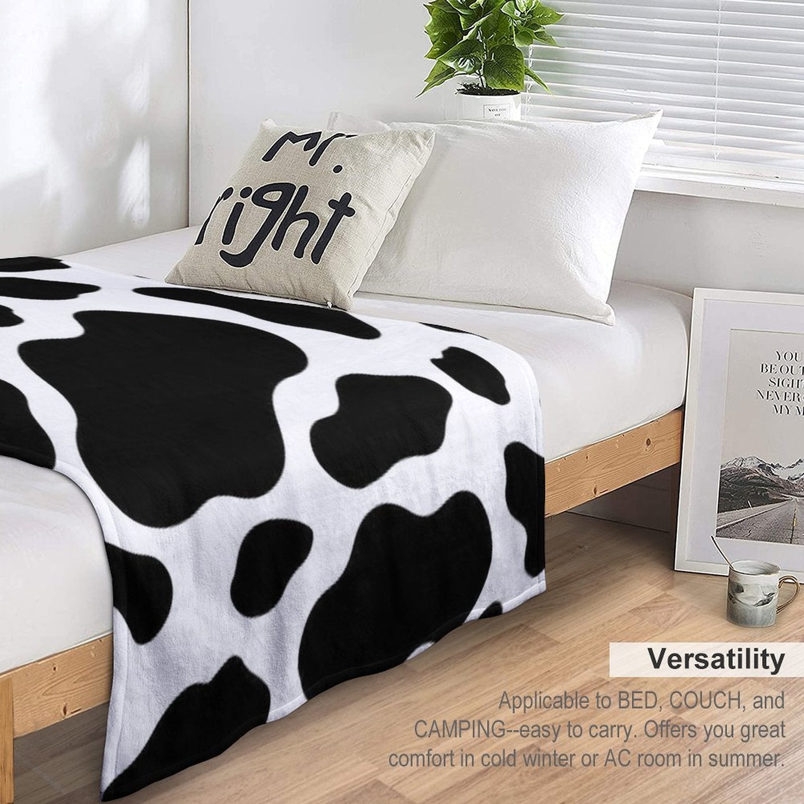 Cow Print Travel-friendly Throw Blanket