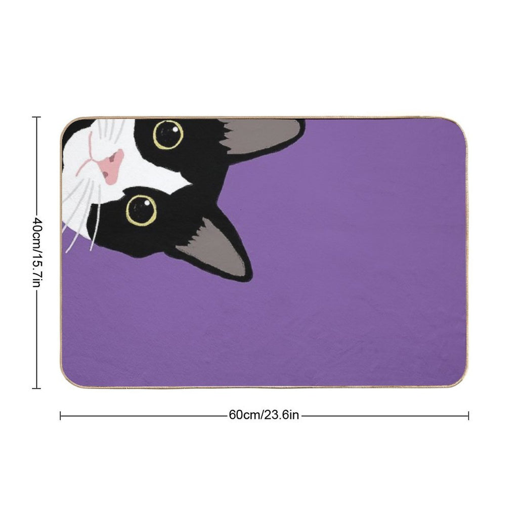 Tuxedo Cat in The Corner  Slip-Resistant Bath Mat