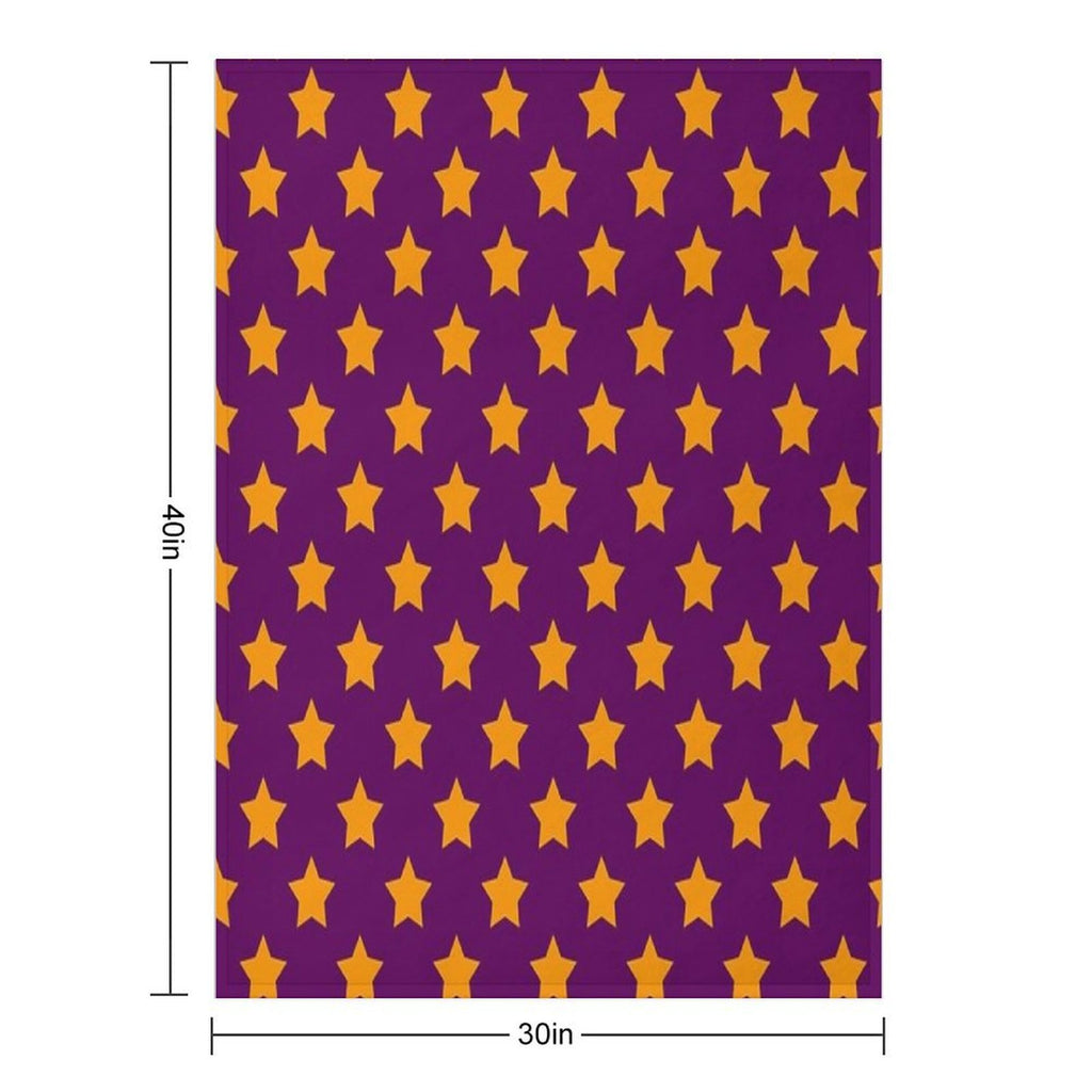 Orange Stars Purple Background Pattern Design Durable Throw Blanket