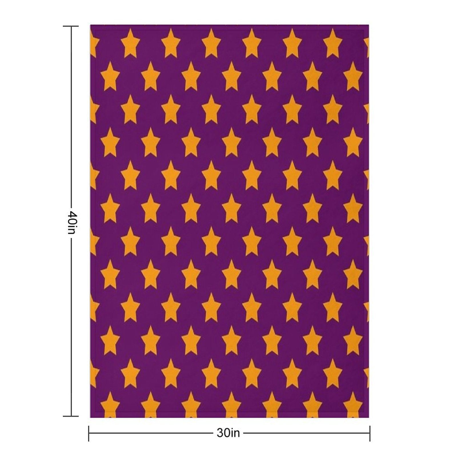Orange Stars Purple Background Pattern Design Durable Throw Blanket
