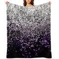 Dark Night Purple Black Silver Glam #1 (Photo of Glitter Only - Not Reflective) Multi-functional Throw Blanket