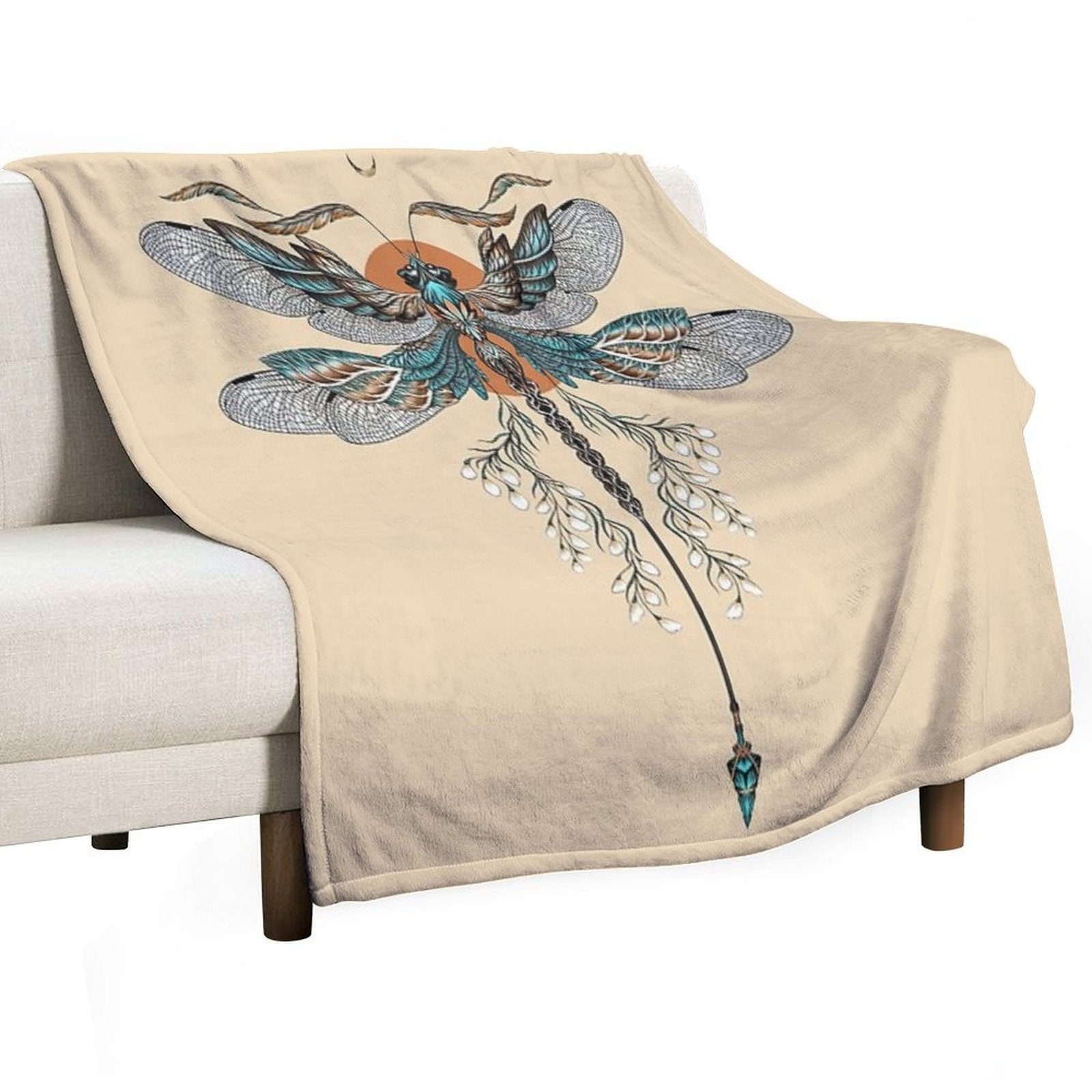 Dragon Fly Tattoo Travel-friendly Throw Blanket