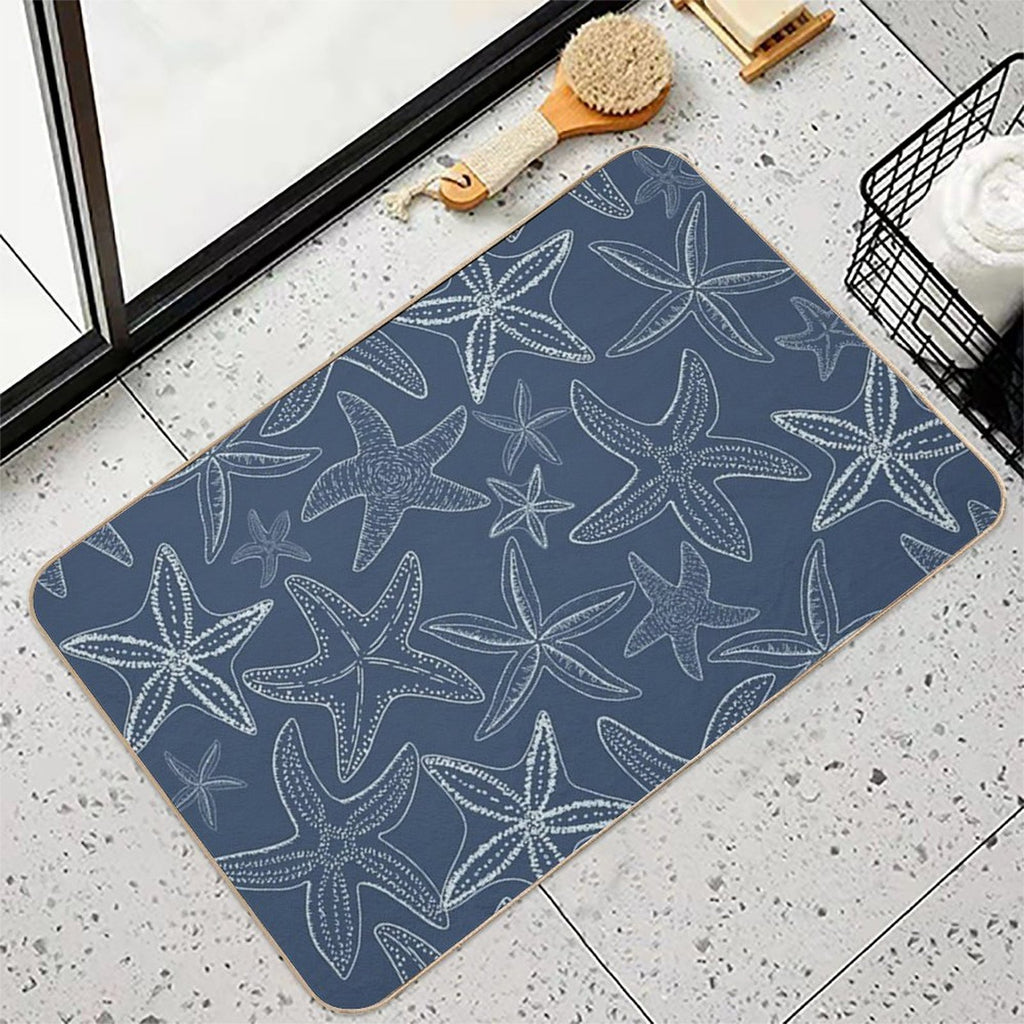 Starfish Pattern Dark Side  Stain-Proof Bath Mat