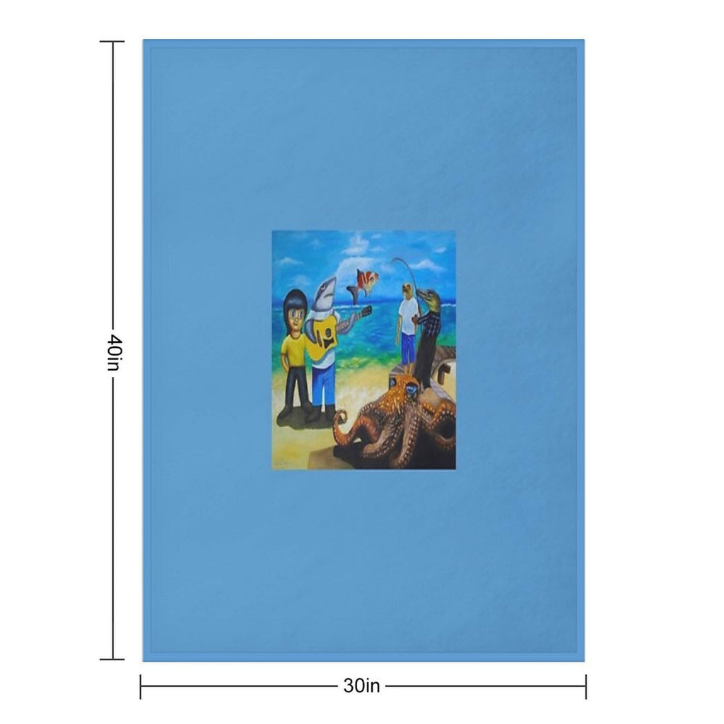 Go to The Sea with My Friends 03 Lightweight Throw Blanket