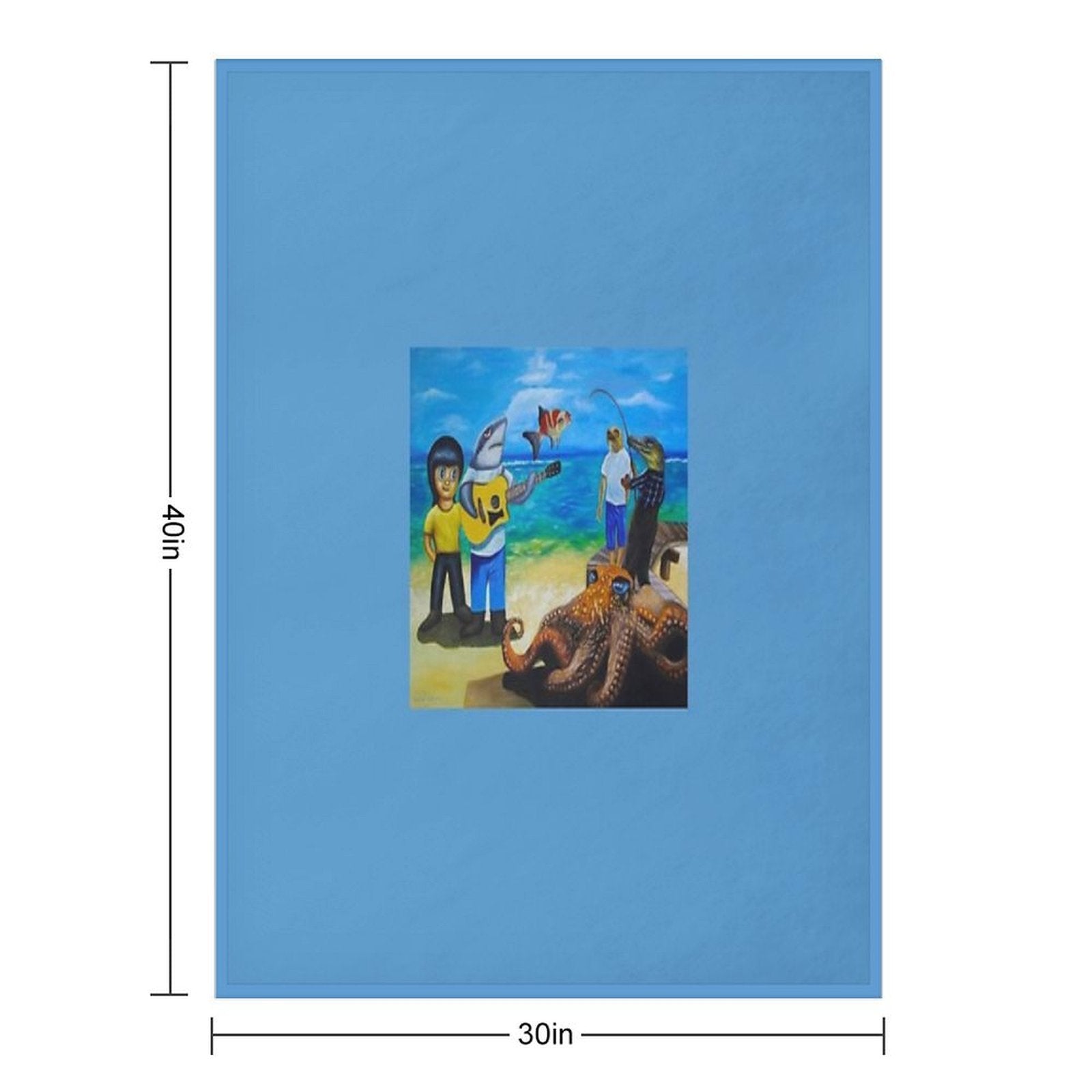 Go to The Sea with My Friends 03 Lightweight Throw Blanket