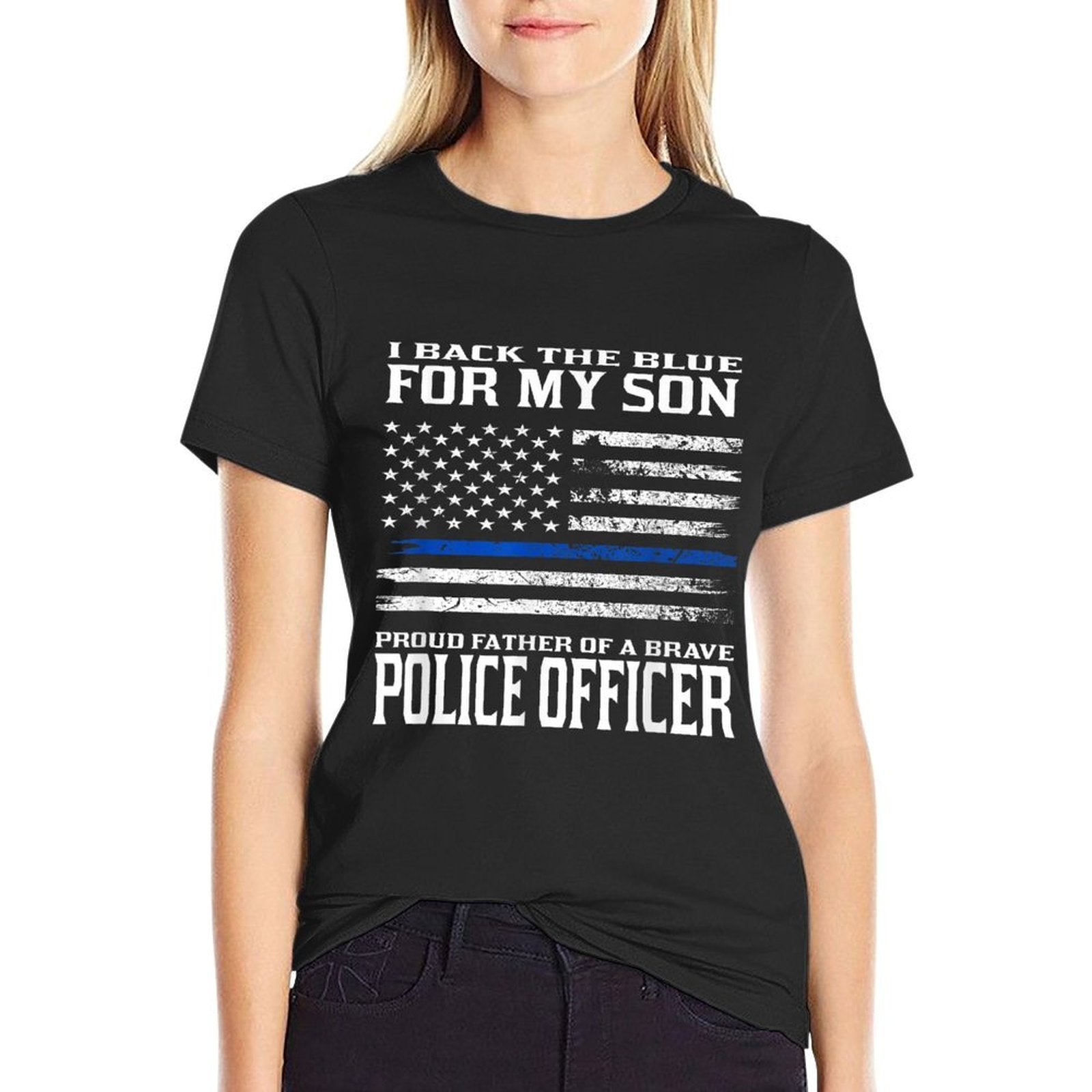 Thin Blue Line - Proud Father Of Police Officer Son  Lightweight T-Shirt