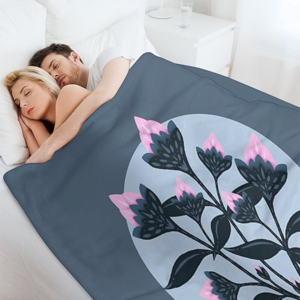 Abstract Flowers in Minimalist Style Gift-ready Throw Blanket