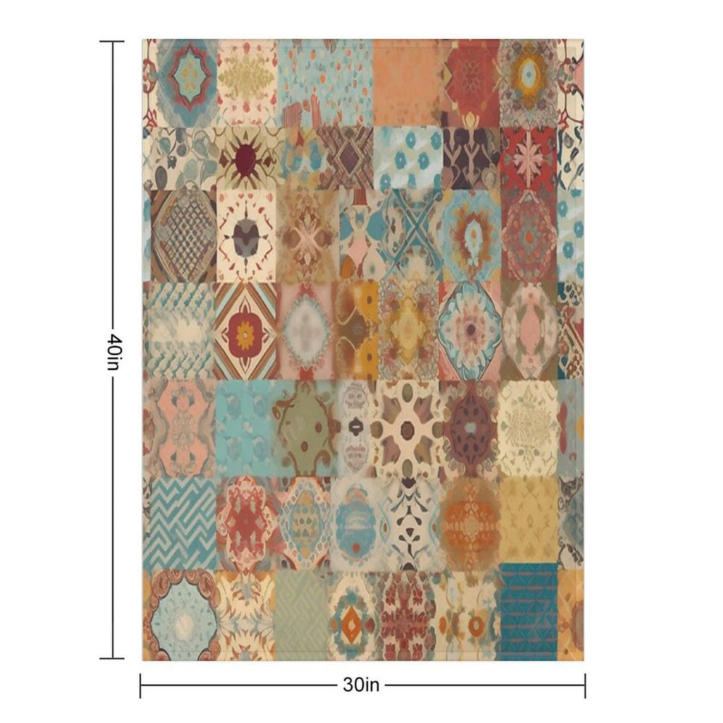 Bohemian Patchwork Style Multi-functional Throw Blanket