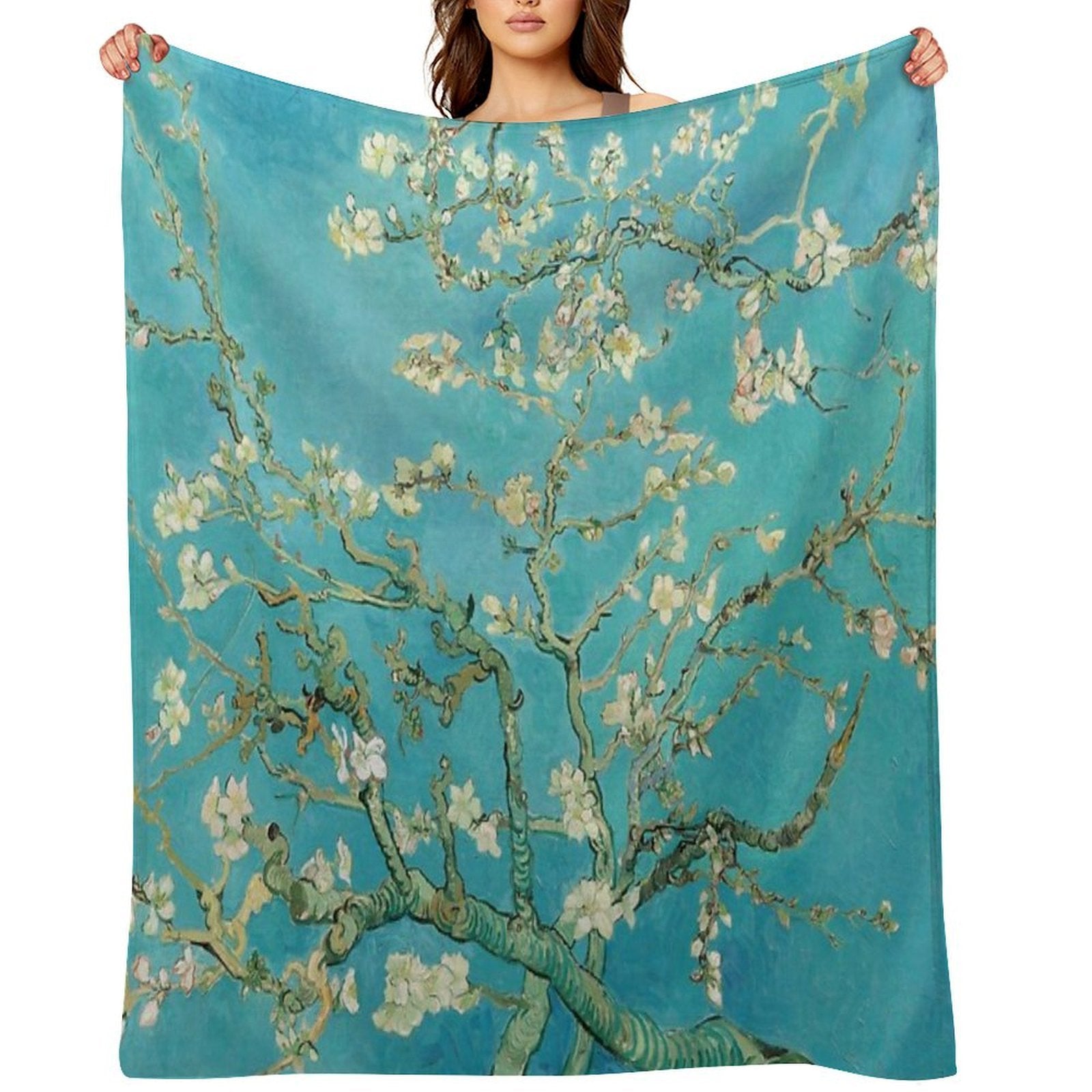 Almond Blossoms by Vincent Van Gogh Multi-functional Throw Blanket