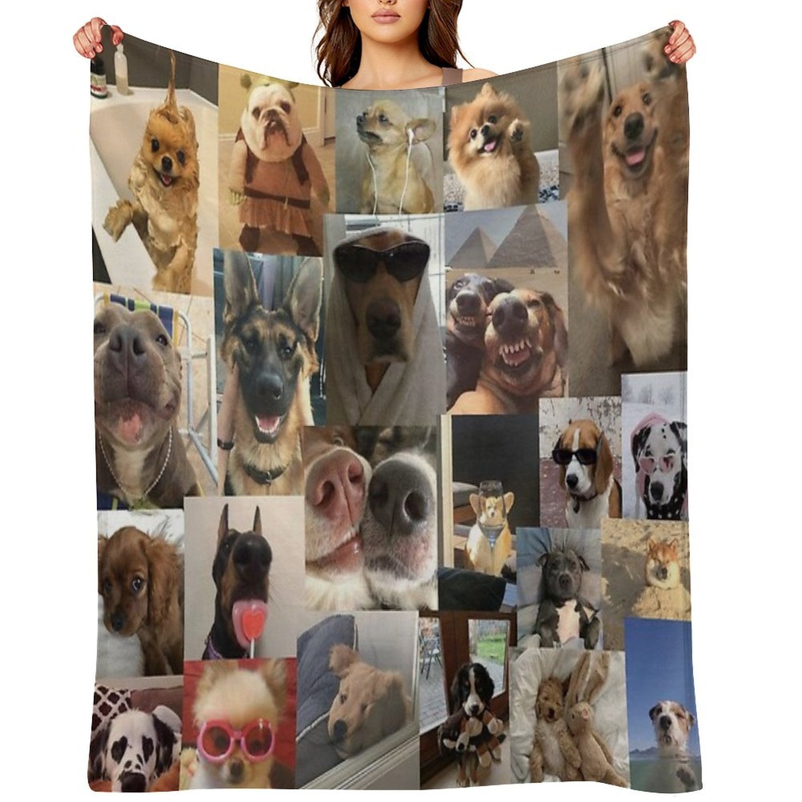 Dogs Aesthetic Collage Anti-pilling Throw Blanket