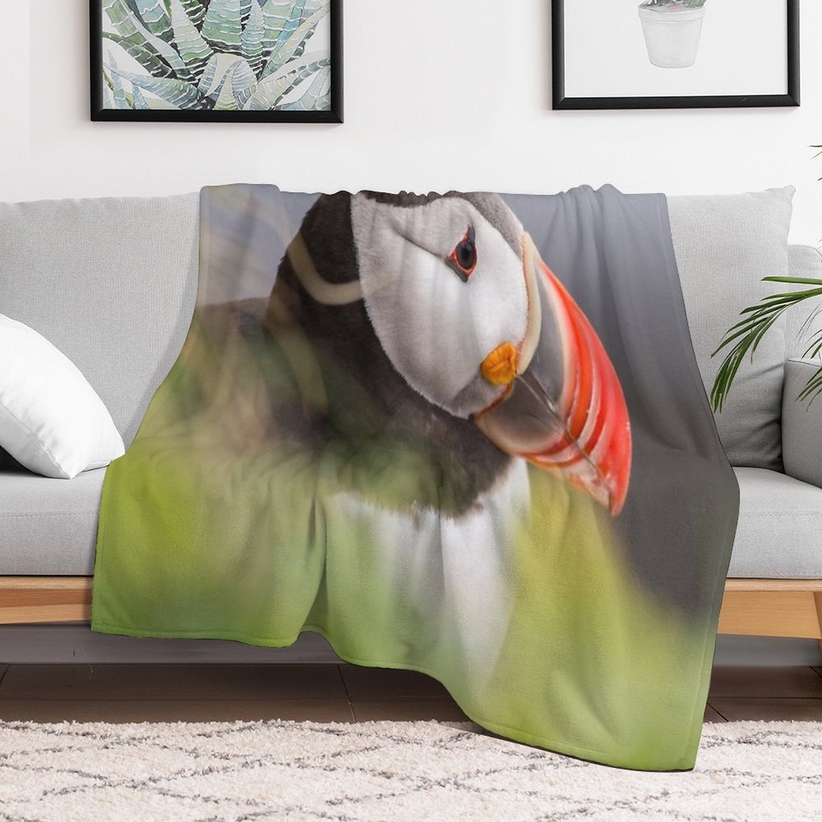 Puffin All-season Throw Blanket