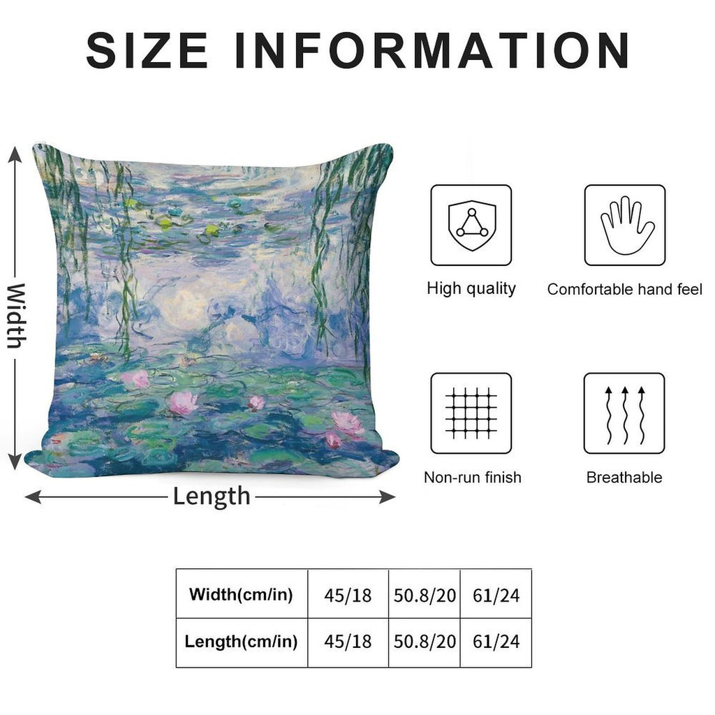 Water Lilies Claude Monet Fine Art Soft Multiple Sizes Throw Pillow