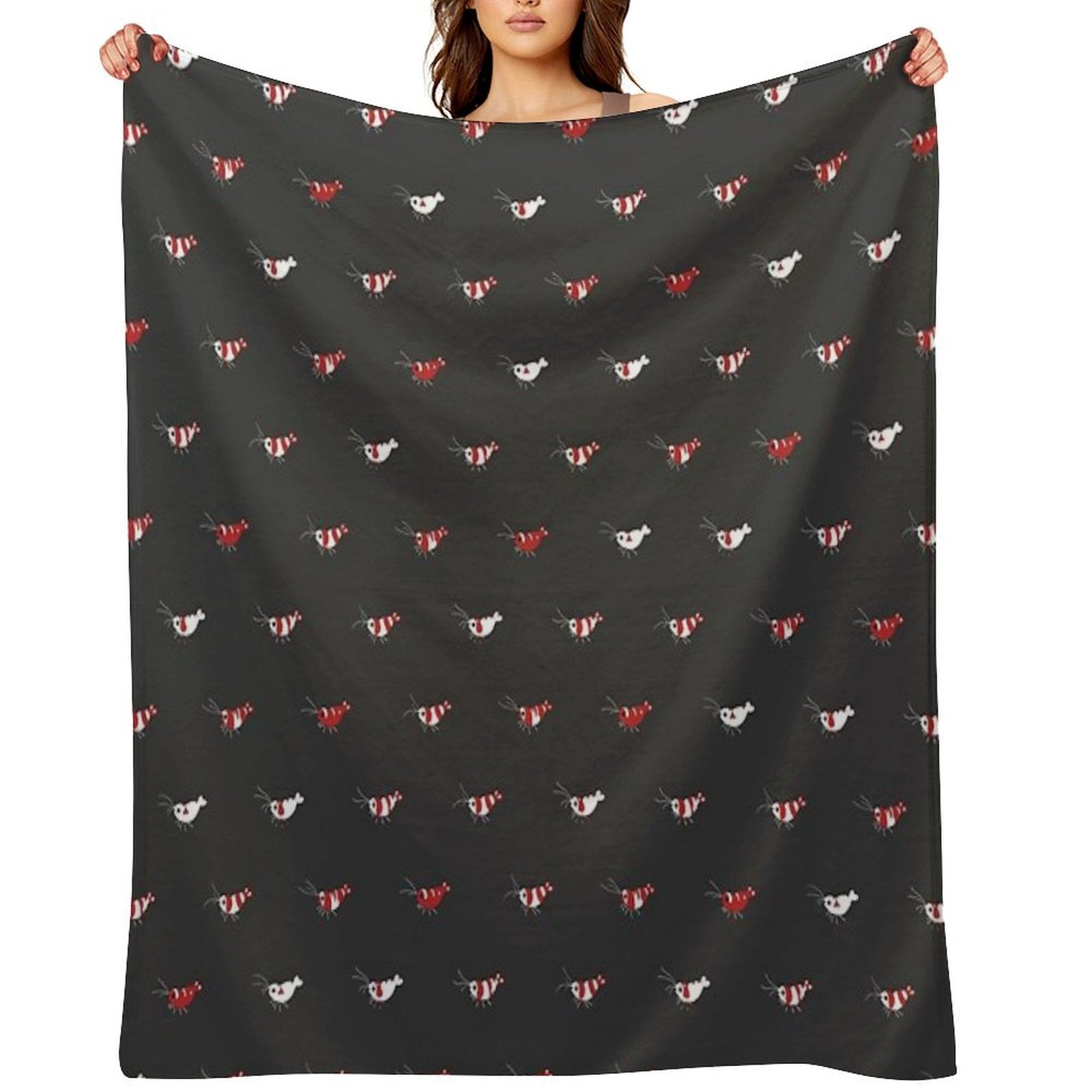 Crystal Red Shrimps Eco-conscious Throw Blanket