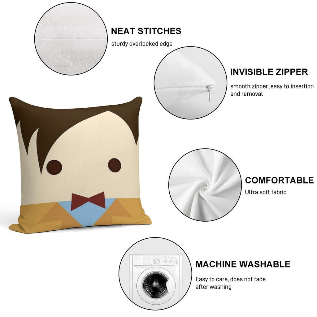 11th Doctor, Matt Smith Soft Durable Construction Throw Pillow
