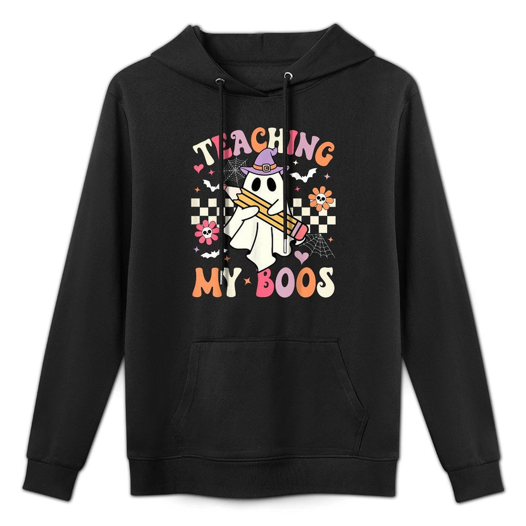 Teaching My Boos Teacher Cute Ghost Groovy Teacher Halloween All-Day Comfort Hoodie
