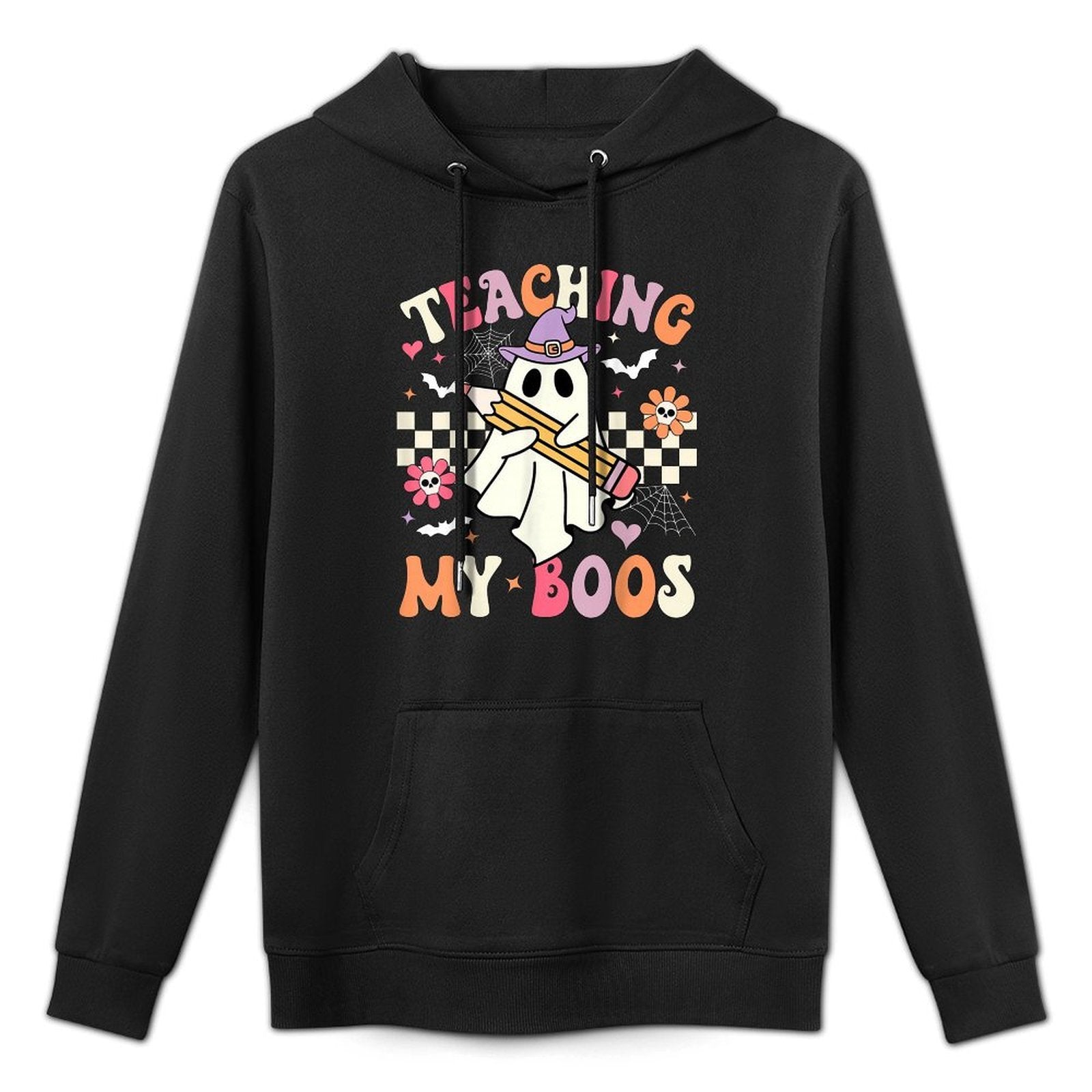 Teaching My Boos Teacher Cute Ghost Groovy Teacher Halloween All-Day Comfort Hoodie