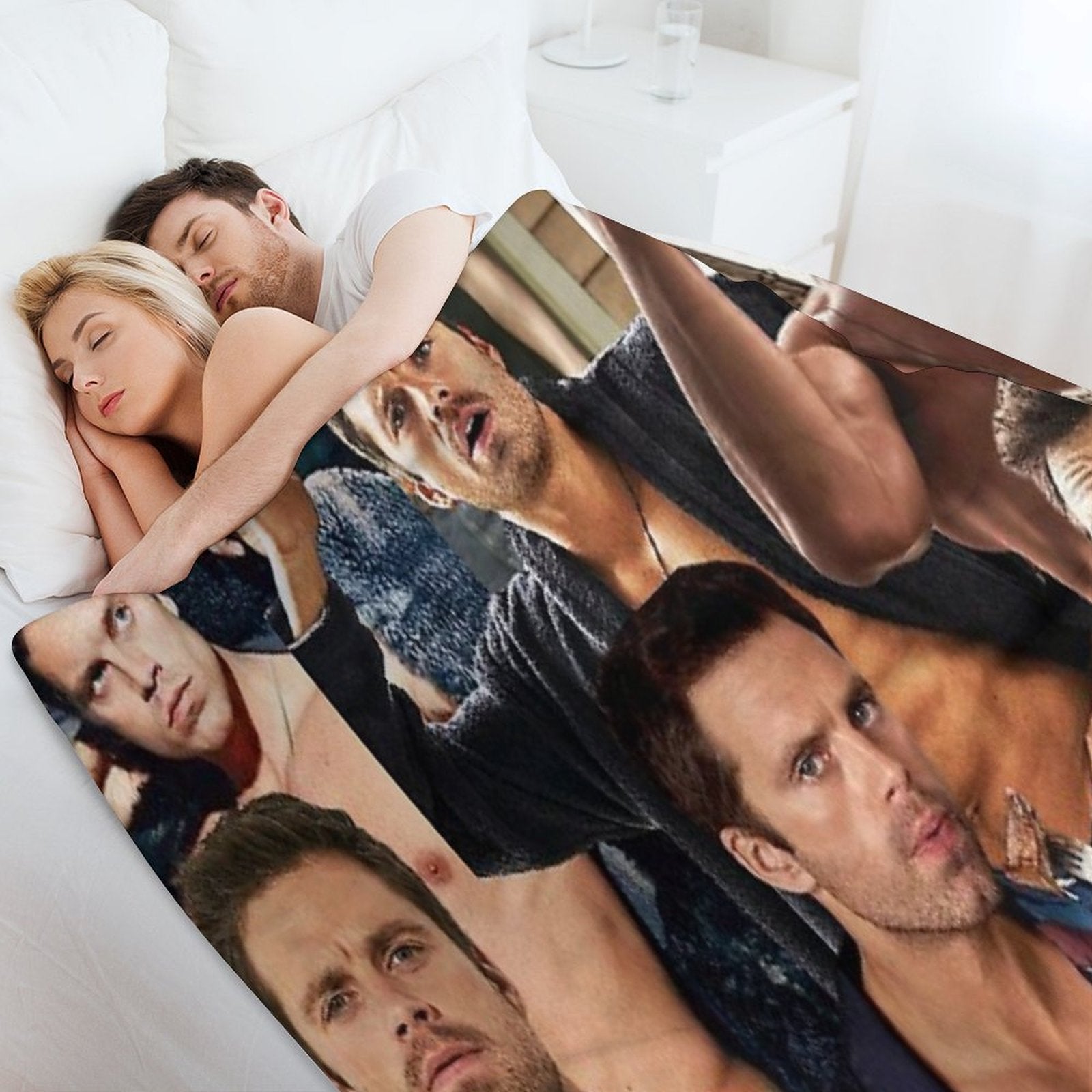 Sebastian Stan Collage Travel-friendly Throw Blanket
