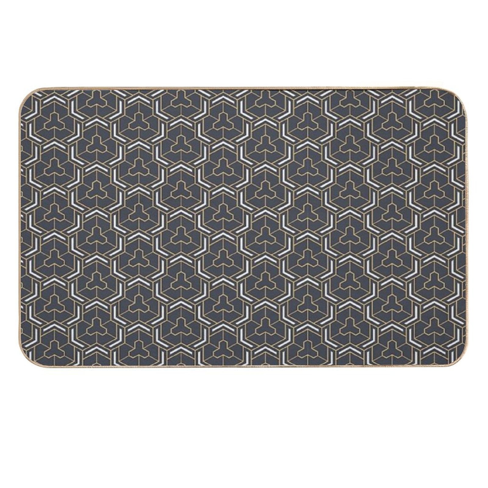 Geometric Color Pattern with Weaving Elements.  Anti-Trip Bath Mat