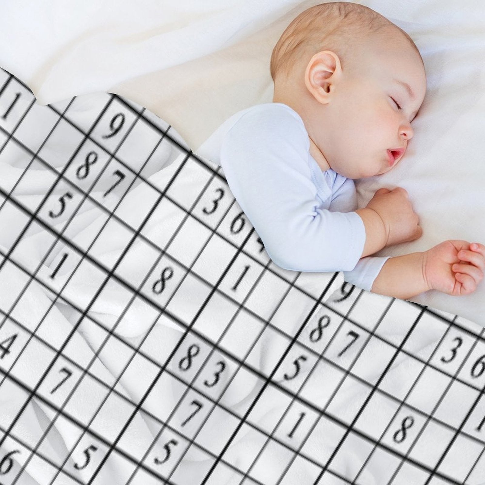 Sudoku (white) Sustainable Throw Blanket