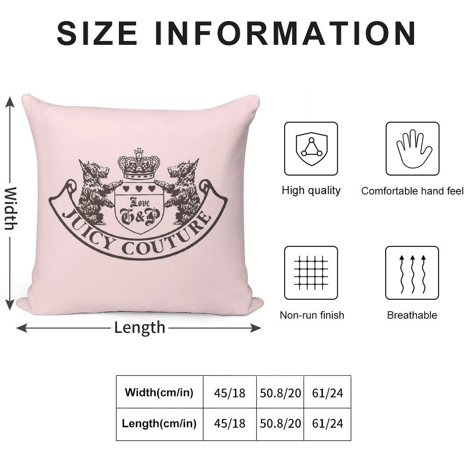 Y2k Juicy Couture Crest Soft Fade-Resistant Throw Pillow