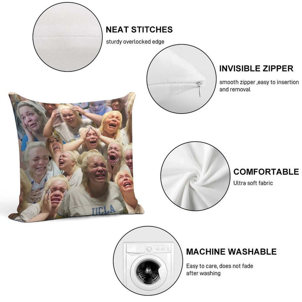 Trisha Paytas Crying Soft Reinforced Edging Throw Pillow