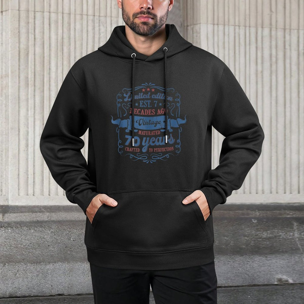 Vintage 70 Years Crafted To Perfection 70th Birthday Customizable Surface Hoodie