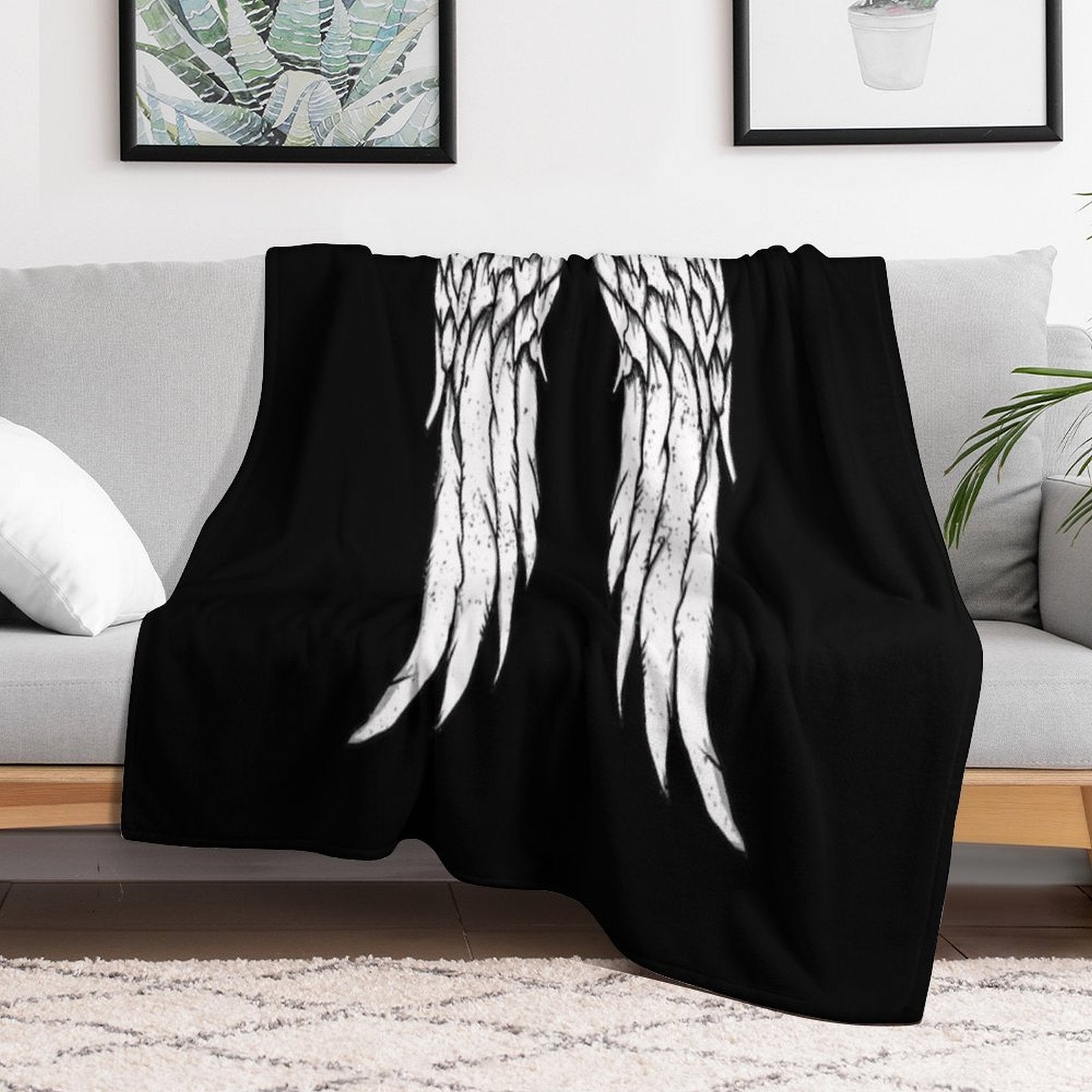Daryl Dixon Wings - Zombie Velvety-soft Throw Blanket